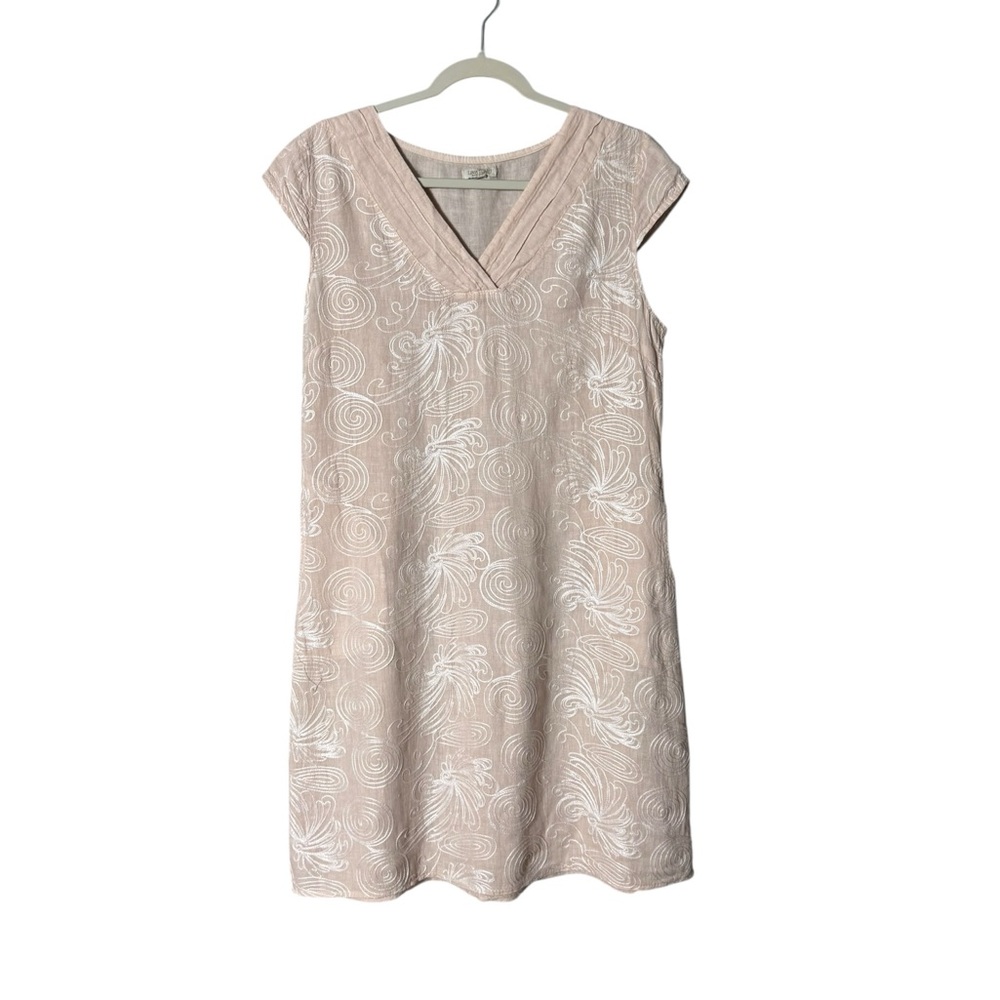 Soft pink Linen Dress by Lina Tomei  Large Made in Italy. Spring & summer ready